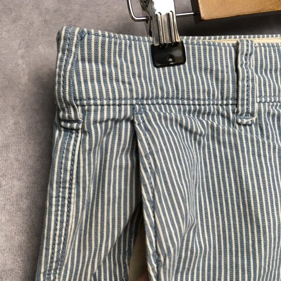 Hollister Mens Shorts sz 33 Blue White Striped Flat Front Pockets Stretch Fabric - Picture 5 of 10